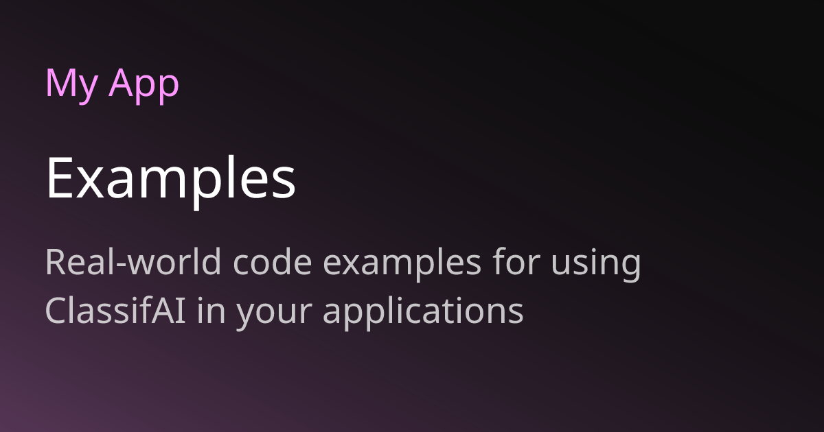 Examples | ClassifAI